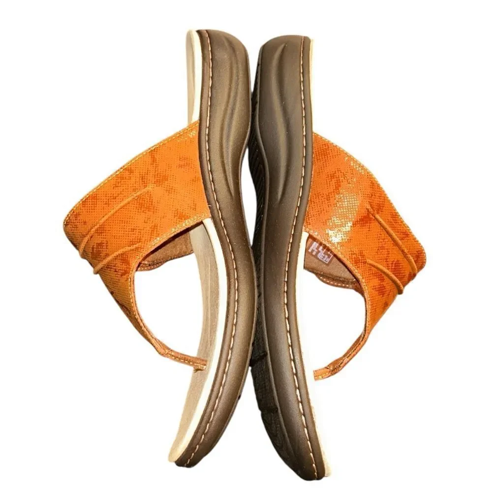 Clarks Brown Leather Slip on Sandals(Size 12)